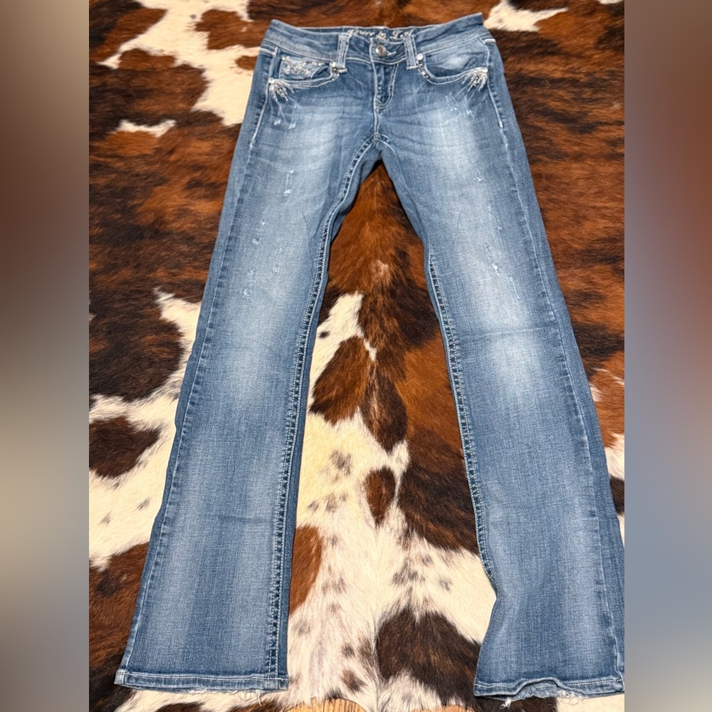 Grace in LA Women's Blue Boot Cut Jeans